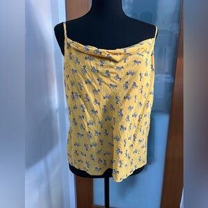 Banana Republic Yellow Zebra Printed Silk Top